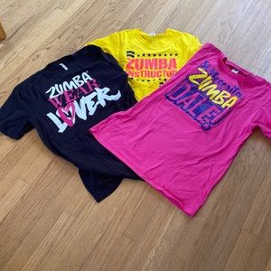 Zumba TShirts Selling 3 together. Great shape. One owner. Me.